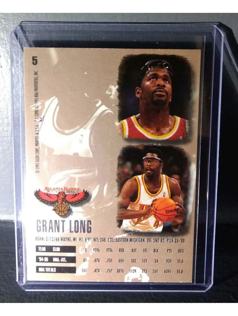 1995-96 Grant Long Fleer Ultra #5 Basketball Card